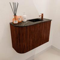 Toiletmeubel Mondiaz Joya Dlux | 61.6 cm | Meubelkleur Ruby | Faye wastafel Lava Wasbak Rechts | 1 kraangat