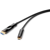 Renkforce RF-4531596 USB-C-displaykabel USB-C / HDMI Adapterkabel USB-C stekker, HDMI-A-stekker 30.00 m Zwart Rond