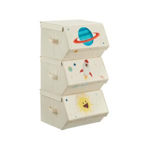 Set van 3 opbergdozen voor kinderen, beige