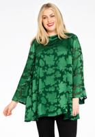 Yoek Tuniek turtle neck DÉVORÉ | Groen | Maat 54/56 Yoek Tuniek turtle neck DÉVORÉ | Groen | Maat 54/56