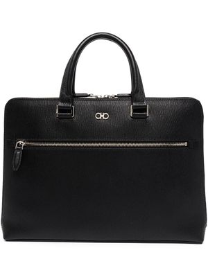 Ferragamo porte-documents Gancini en cuir - Noir