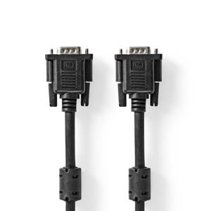 Nedis VGA-Kabel | VGA Male | VGA Male | Vernikkeld | Maximale resolutie: 1280x768 | 2.00 m | Rond | ABS | Zwart | Label - CCGL59000BK20
