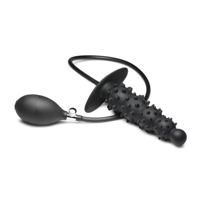 Ass Puffer - Nubbed Inflatable Silicone Anale Plug - Zwart - thumbnail