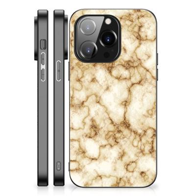 iPhone 14 Pro Marmeren Print Telefoonhoesje Marmer Goud