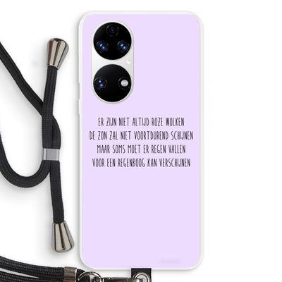Regenboog: Huawei P50 Transparant Hoesje met koord