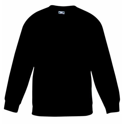 Fruit of the Loom Sweater - zwart - voor kinderen - katoenmix