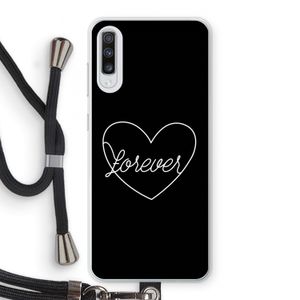 Forever heart black: Samsung Galaxy A70 Transparant Hoesje met koord