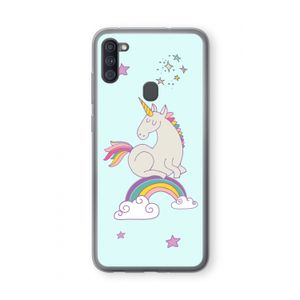 Regenboog eenhoorn: Samsung Galaxy A11 Transparant Hoesje
