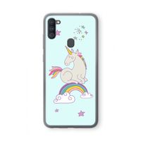 Regenboog eenhoorn: Samsung Galaxy A11 Transparant Hoesje