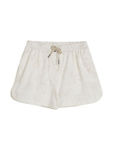 Brunello Cucinelli Kids short à fleurs - Tons neutres