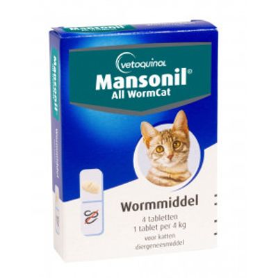 Mansonil All Worm Cat voor de kat 2 tabletten