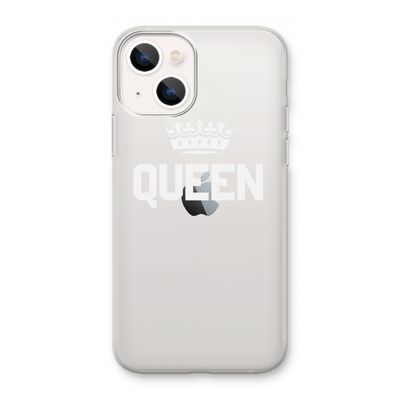 Queen zwart: iPhone 13 mini Transparant Hoesje
