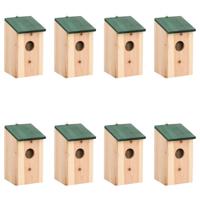 VidaXL Vogelhuisjes 8 st 12x12x22 cm hout