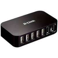 D-Link DUB-H7/E USB 2.0-hub 5 + 2 poorten Met snellaadpoort Zwart - thumbnail