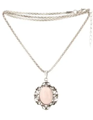 Edelsteen Ketting Rozenkwarts Ovaal