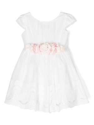 AMAYA robe évasée à taille ceinturée - Blanc