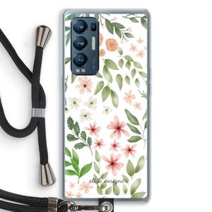 Botanical sweet flower heaven: Oppo Find X3 Neo Transparant Hoesje met koord