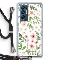 Botanical sweet flower heaven: Oppo Find X3 Neo Transparant Hoesje met koord