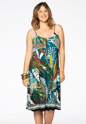 Yoek Jurk spaghetti JUNGLE | Multi | Maat 50/52