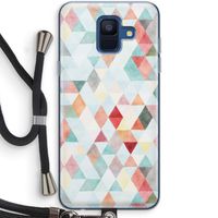 Gekleurde driehoekjes pastel: Samsung Galaxy A6 (2018) Transparant Hoesje met koord