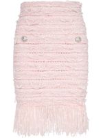 Balmain jupe crayon en tweed - Rose