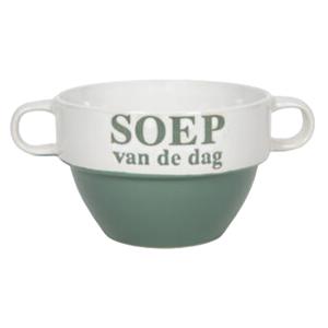 Soepkommen - Soep van de dag - keramiek - D12 x H8 cm - groen - Stapelbaar