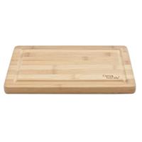 Keuken groente/vlees snijplank rechthoek - bamboe hout - 29 x 19 x 1.8 cm - met lekgroef