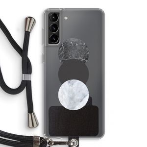 Marmeren cirkels: Samsung Galaxy S21 Plus Transparant Hoesje met koord