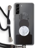 Marmeren cirkels: Samsung Galaxy S21 Plus Transparant Hoesje met koord