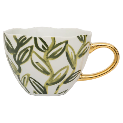 Good Morning kopje Cappuccino/Tea Leaves, Evergreen Sprig