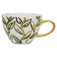 Good Morning kopje Cappuccino/Tea Leaves, Evergreen Sprig