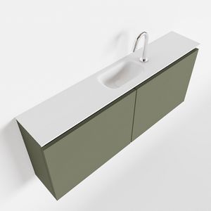 MONDIAZ TURE 120cm toiletmeubel army. EDEN wastafel talc midden 1 kraangat