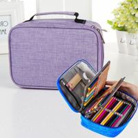 Waterdichte potlood Case 72 kleur grote capaciteit schets potlood zak briefpapier set (paars)
