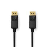 Nedis DisplayPort-Kabel | DisplayPort Male | DisplayPort Male | 8K@60Hz | Verguld | 3.00 m | Rond | PVC | Zwart | Label - CCGL38010BK30