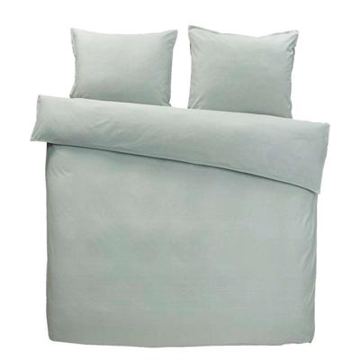 2e Halve Prijs Leen Bakker - Easy Dekbedovertrek Dean Effen - Licht - 200x200 Cm - Polyester/Katoen - Groen