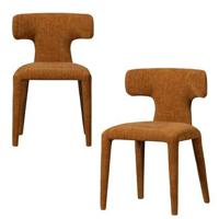 BePureHome Permit Eetkamerstoelen - Polyester - Cinnamon - Set van 2