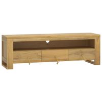 The Living Store TV-meubel Massief Teakhout - Zijkast met schap en 3 lades - Stevig blad - Afmetingen- 110 x 30 x 35 cm