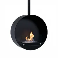 Ottawa Black - 50 cm | ScandiFlames | Plafond bio-ethanol haard | Zwart
