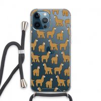 Alpacas: iPhone 13 Pro Max Transparant Hoesje met koord Alpacas: iPhone 13 Pro Max Transparant Hoesje met koord
