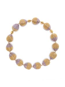 Susana Vega collier plastron Roco en perles - Or