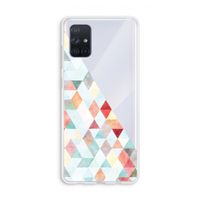 Gekleurde driehoekjes pastel: Galaxy A71 Transparant Hoesje