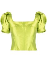 Gemy Maalouf blouse crop à manches bouffantes - Vert