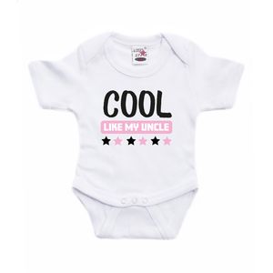 Bellatio Decorations baby rompertje - cool like my uncle - wit/roze - cadeau romper - kraamcadeau 92 (18-24 maanden)  -