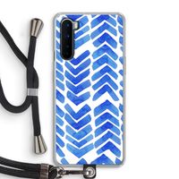 Blauwe pijlen: OnePlus Nord Transparant Hoesje met koord