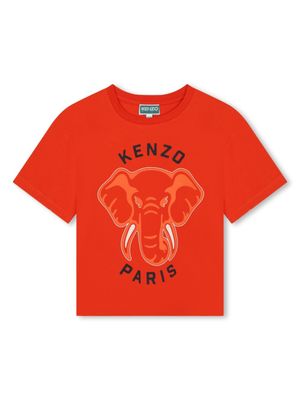 Kenzo Kids t-shirt en coton biologique à imprimé graphique - Rouge