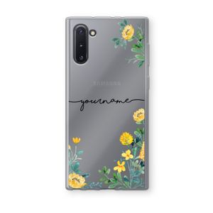 Gele bloemen: Samsung Galaxy Note 10 Transparant Hoesje