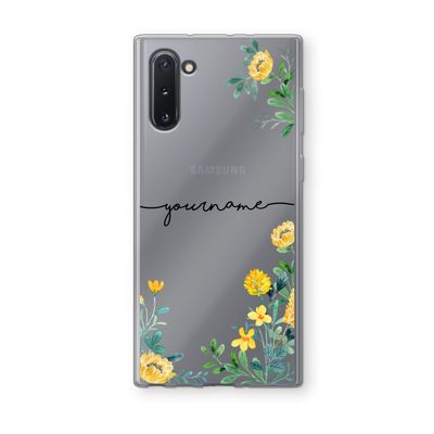 Gele bloemen: Samsung Galaxy Note 10 Transparant Hoesje
