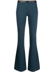 Patrizia Pepe contrast-waistband flared trousers - Bleu