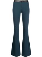 Patrizia Pepe contrast-waistband flared trousers - Bleu