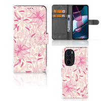 Motorola Edge 30 Pro Hoesje Pink Flowers - thumbnail